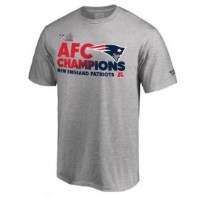 Wholesale Cheap Men\'s New England Patriots Pro Line by Fanatics Branded Heathered Gray Big & Tall 2016 AFC Conference Champions Trophy Collection Locker Room T-Shirt