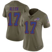 Wholesale Cheap Nike Bills #17 Josh Allen Olive Women's Stitched NFL Limited 2017 Salute to Service Jersey