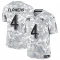 Cheap Men's Baltimore Ravens #4 Zay Flowers 2024 F.U.S.E. Arctic Camo Salute to Service Limited Football Stitched Jersey