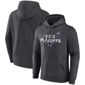 Cheap Men\'s Dallas Cowboys Heather Charcoal 2023 Playoffs Fleece Pullover Hoodie