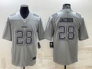 Wholesale Cheap Men's Las Vegas Raiders #28 Josh Jacobs Grey Atmosphere Fashion Stitched Jersey