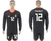 Wholesale Cheap Belgium #12 Mignolet Black Long Sleeves Goalkeeper Soccer Country Jersey