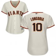 Wholesale Cheap Giants #10 Evan Longoria Cream Home Women's Stitched MLB Jersey