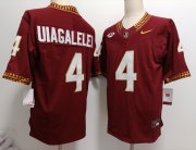 Cheap Men's Florida State Seminoles #4 DJ Uiagalelei Red FUSE College Stitched Jersey