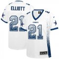 Wholesale Cheap Nike Cowboys #21 Ezekiel Elliott White Women's Stitched NFL Elite Drift Fashion Jersey