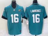 Wholesale Cheap Men's Jacksonville Jaguars #16 Trevor Lawrence Teal 2023 FUSE Vapor Limited Stitched Jersey