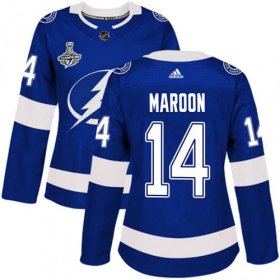 Cheap Adidas Lightning #14 Pat Maroon Blue Home Authentic Women\'s 2020 Stanley Cup Champions Stitched NHL Jersey