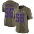 Wholesale Cheap Nike Vikings #56 Garrett Bradbury Olive Men's Stitched NFL Limited 2017 Salute To Service Jersey