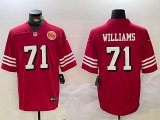 Men's San Francisco 49ers #71 Trent Williams Red Vapor Untouchable Limited Stitched Football Jersey