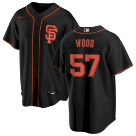 Wholesale Cheap Men\'s San Francisco Giants #57 Alex Wood Black Alternate Nike Jersey