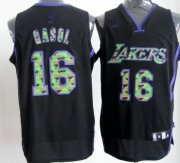 Wholesale Cheap Los Angeles Lakers #16 Paul Gaslo Black Camo Fashion Jersey