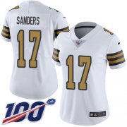 Wholesale Cheap Nike Saints #17 Emmanuel Sanders White Women's Stitched NFL Limited Rush 100th Season Jersey