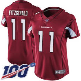 Wholesale Cheap Nike Cardinals #11 Larry Fitzgerald Red Team Color Women\'s Stitched NFL 100th Season Vapor Limited Jersey