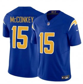 Cheap Youth Los Angeles Chargers #15 Ladd McConkey Royal 2024 Draft F.U.S.E Vapor Limited Football Stitched Jersey