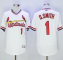 Wholesale Cheap Cardinals #1 Ozzie Smith White Flexbase Authentic Collection Cooperstown Stitched MLB Jersey