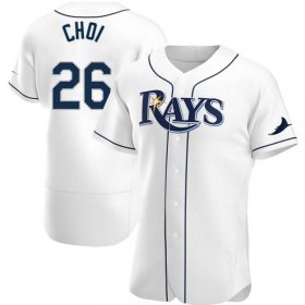 Wholesale Cheap Men\'s Tampa Bay Rays #26 Ji-Man Choi White Home Nike Jersey