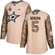 Wholesale Cheap Adidas Stars #5 Andrej Sekera Camo Authentic 2017 Veterans Day 2020 Stanley Cup Final Stitched NHL Jersey