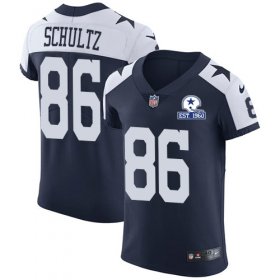 Wholesale Cheap Nike Cowboys #86 Dalton Schultz Navy Blue Thanksgiving Men\'s Stitched With Established In 1960 Patch NFL Vapor Untouchable Throwback Elite Jersey