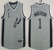 Wholesale Cheap San Antonio Spurs #1 Kyle Anderson Revolution 30 Swingman 2015 New Grey Jersey