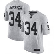 Wholesale Cheap Nike Raiders #34 Bo Jackson Gray Men's Stitched NFL Limited Gridiron Gray II Jersey