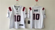 Cheap Women's New England Patriots #10 Drake Maye 2024 Draft White Vapor Untouchable Limited Football Stitched Jersey(Run Small)