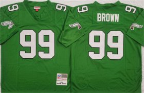 Men\'s Philadelphia Eagles #99 Jerome Brown Kelly Green Throwback Football Stitched Jersey