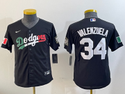 Cheap Youth Los Angeles Dodgers #34 Fernando Valenzuela Black Mexico 2020 World Series Cool Base Nike Jersey