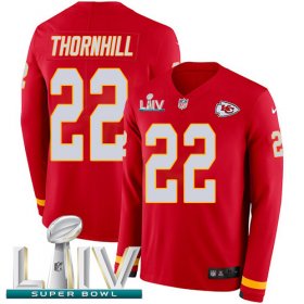 Wholesale Cheap Nike Chiefs #22 Juan Thornhill Red Super Bowl LIV 2020 Team Color Men\'s Stitched NFL Limited Therma Long Sleeve Jersey