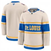 Cheap Men's St. Louis Blues Blank Cream 2024-25 Winter Classic Stitched Hockey Jersey