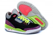 Wholesale Cheap Air Jordan 3 (III) Kids Shoes black/pink cement-gray-blue