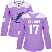 Wholesale Cheap Adidas Lightning #17 Alex Killorn Purple Authentic Fights Cancer Women's Stitched NHL Jersey