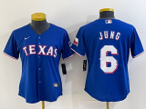 Cheap Youth Texas Rangers #6 Josh Jung Blue Stitched MLB Cool Base Nike Jersey