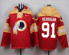 Wholesale Cheap Nike Redskins #91 Ryan Kerrigan Burgundy Red Player Pullover NFL Hoodie