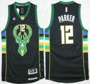 Wholesale Cheap Men's Milwaukee Bucks #12 Jabari Parker Revolution 30 Swingman 2015-16 Black Jersey