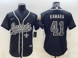 Wholesale Cheap Men's New Orleans Saints #41 Alvin Kamara Black Reflective Limited Stitched Football Jersey