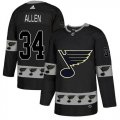 Wholesale Cheap Adidas Blues #34 Jake Allen Black Authentic Team Logo Fashion Stitched NHL Jersey