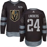 Wholesale Cheap Adidas Golden Knights #24 Oscar Lindberg Black 1917-2017 100th Anniversary Stitched NHL Jersey