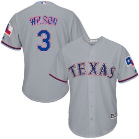 Wholesale Cheap Rangers #3 Russell Wilson Grey Cool Base Stitched Youth MLB Jersey