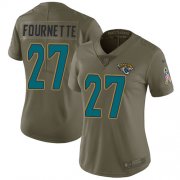 Wholesale Cheap Nike Jaguars #27 Leonard Fournette Olive Women's Stitched NFL Limited 2017 Salute to Service Jersey