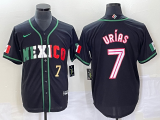 Wholesale Cheap Men's Mexico Baseball #7 Julio Urias Number 2023 Black White World Classic Stitched Jersey2