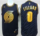 Wholesale Cheap Portland Trail Blazers #0 Damian Lillard Revolution 30 Swingman 2014 Black With Gold Jersey