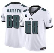 Cheap Men's Philadelphia Eagles #68 Jordan Mailata White F.U.S.E. With 1-Star C Patch Vapor Untouchable Limited Football Stitched Jersey