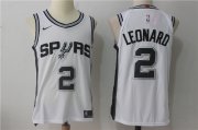 Wholesale Cheap Men's San Antonio Spurs #2 Kawhi Leonard White 2017-2018 Nike Swingman Stitched NBA Jersey