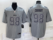 Wholesale Men's Las Vegas Raiders #98 Maxx Crosby LOGO Grey Atmosphere Fashion 2022 Vapor Untouchable Stitched Limited Jersey