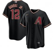 Cheap Men's Arizona Diamondbacks #12 Lourdes Gurriel Jr. Black Cool Base Stitched Baseball Jersey