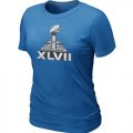 Wholesale Cheap Women's NFL Super Bowl XLVII Logo T-Shirt Light Blue