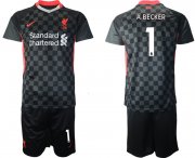 Wholesale Cheap Men 2020-2021 club Liverpool Second away 1 black Soccer Jerseys