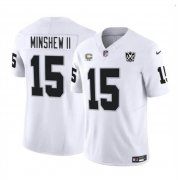 Cheap Men's Las Vegas Raiders #15 Gardner Minshew II White 2024 F.U.S.E 65th Anniversary Patch Vapor Stitched Football Jersey