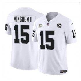 Cheap Men\'s Las Vegas Raiders #15 Gardner Minshew II White 2024 F.U.S.E 65th Anniversary Patch Vapor Stitched Football Jersey