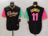 Men's San Diego Padres #11 Yu Darvish Black Fashion Baseball Jersey